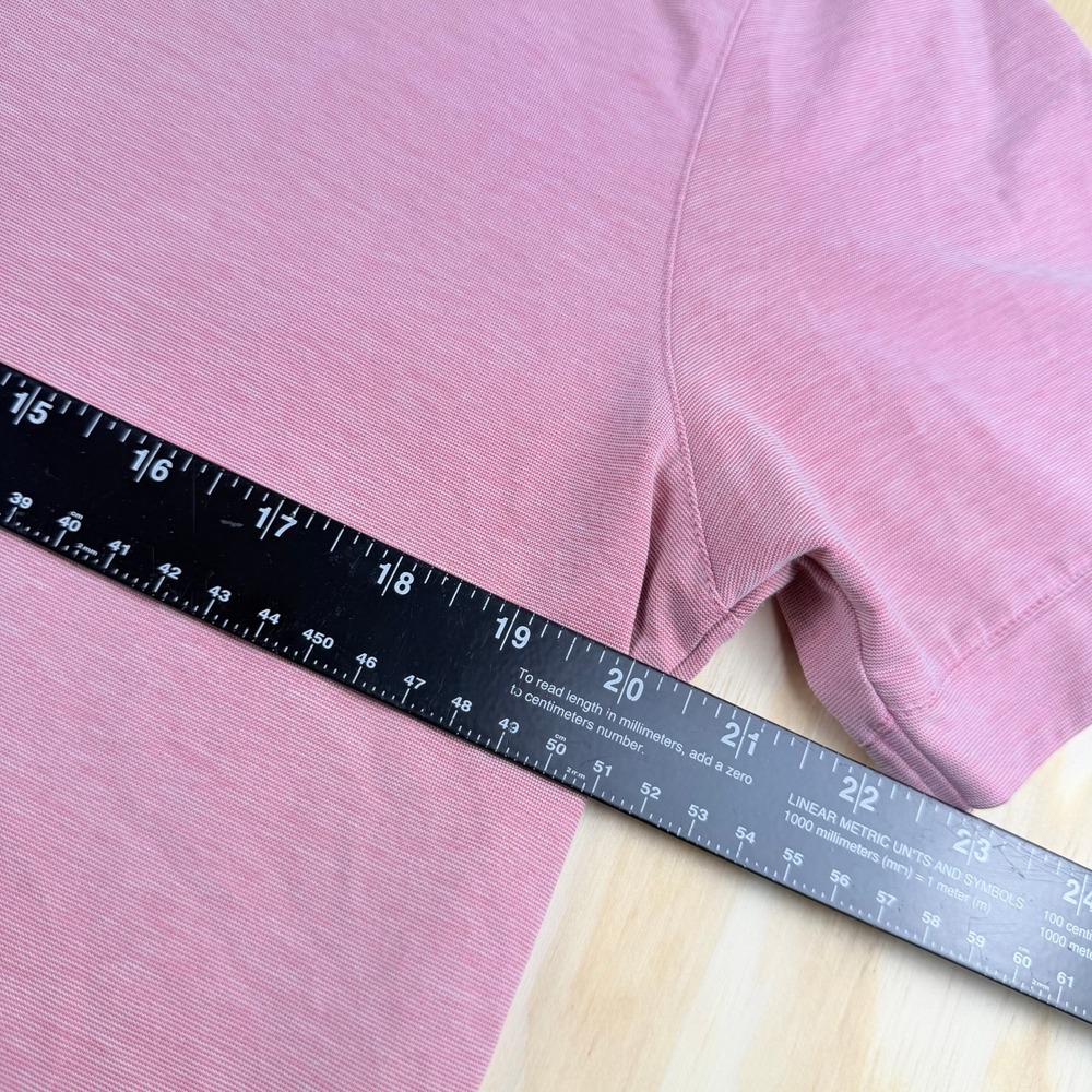 Mizzen + Main Mens Trim Fit Performance Polo Shirt Pink Heathered Medium M - Picture 4 of 8